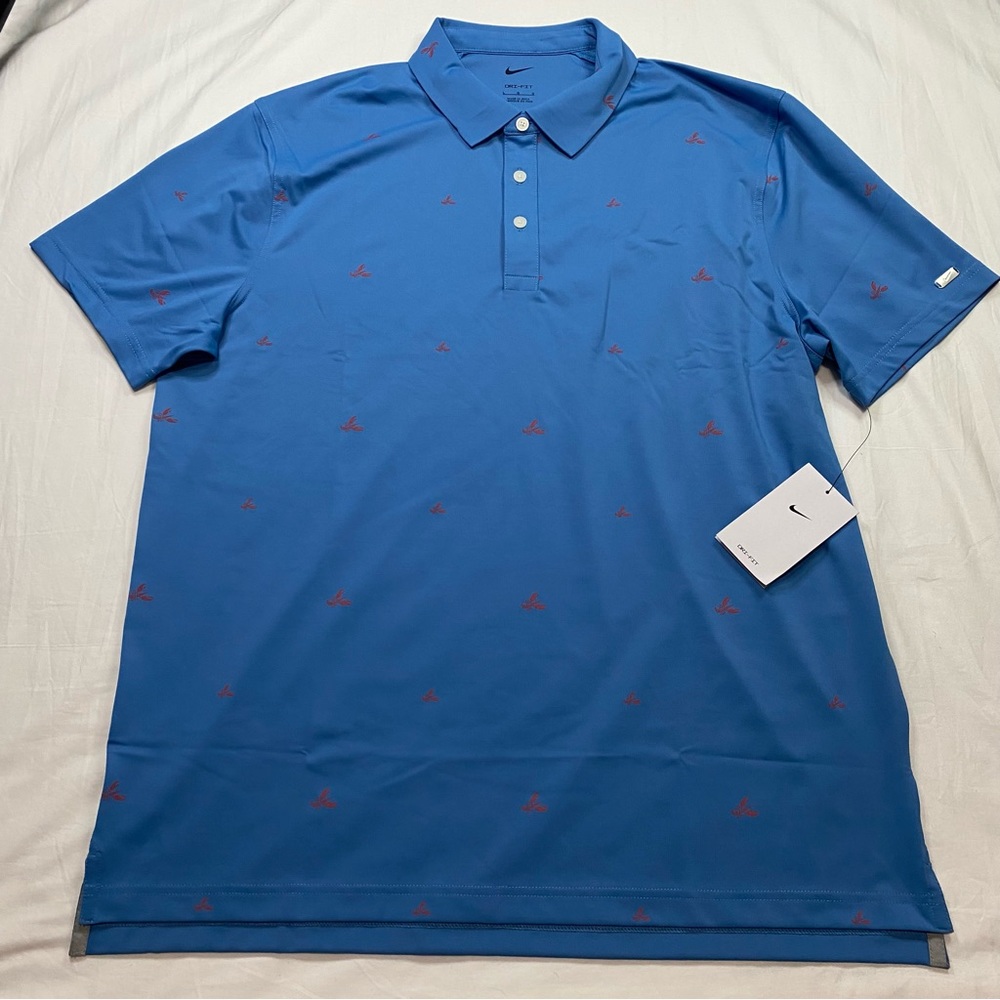 Nike Golf Men's Dri-FIT Lobster Print Polo DH0945-469 Blue Men’s Size Large